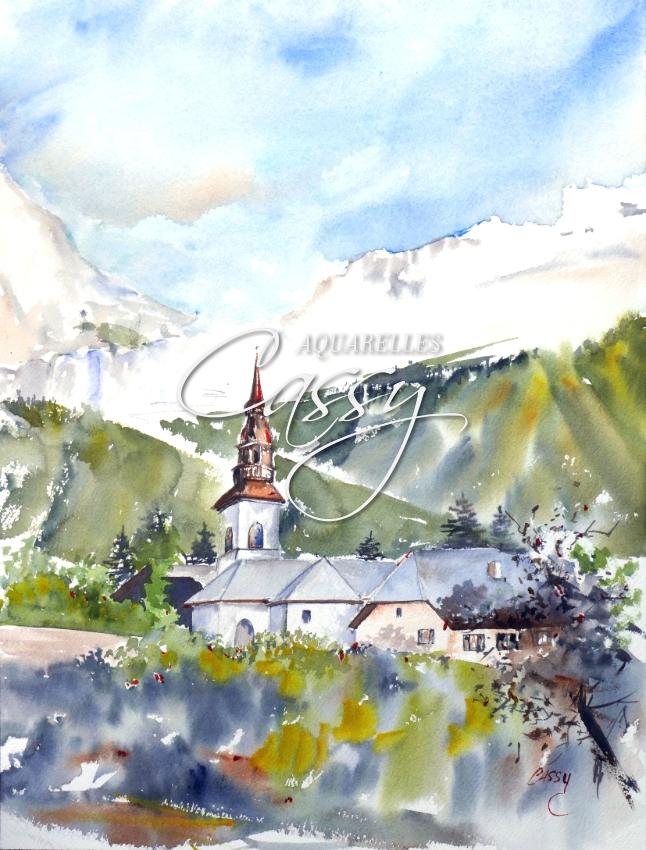 Eglise d Argentiere 2023 - 41 cm X 31 cm